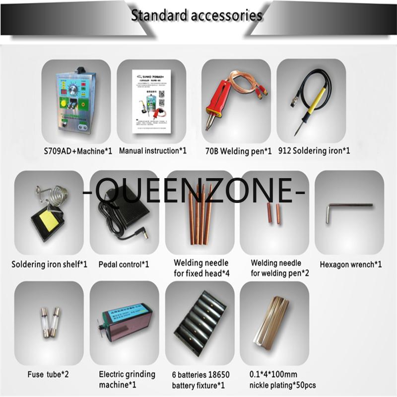 Soldadora por Pontos 1.9KW S709AD Bateria Soldadora por Pontos Bateria de Íon de Lítio Soldadora por Pulso Máquina de Solda Soldadura EU220V