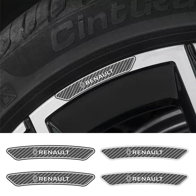 4pcs Car Styling Wheel Rims Racing Stickers Badges Auto Decoration For Renault DACIA Logan Scenic Loguna Kadjar Twingo S777
