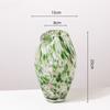 Green Spots Oval Glass Vase Transparent Hydroponics Terrarium Flower Arrangement Accessories Flower Vase Flowerpot
