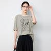 Elva' Island Women's Loose Fit Retro Striped T-Shirt
