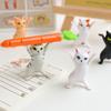 5pcs Dancing Cat Pen Holder Stand PVC Mini Desk Decor Cute Anime Figures Office Stationery Organizer for Students Gift