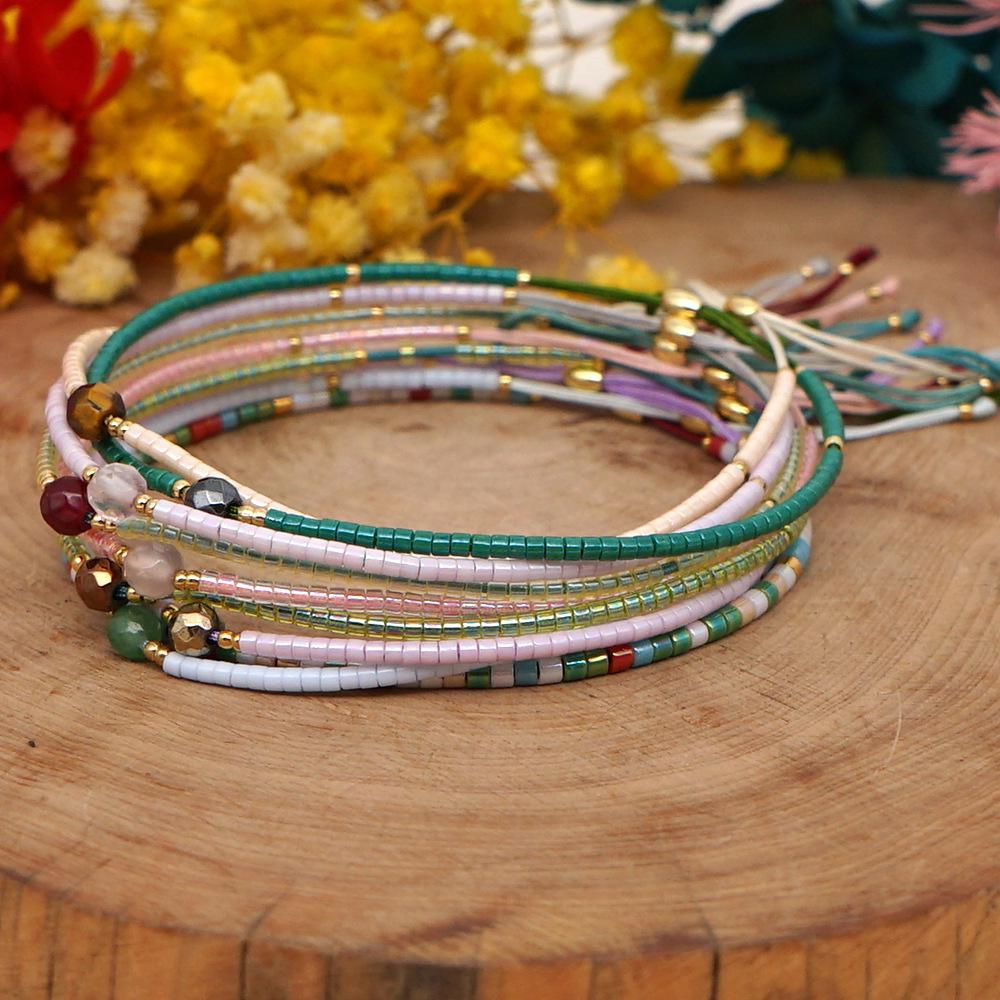 Trendy Adjustable Seed Bead & Pearl Bracelet - Colorful, Luxurious Design, Perfect Friendship Gift