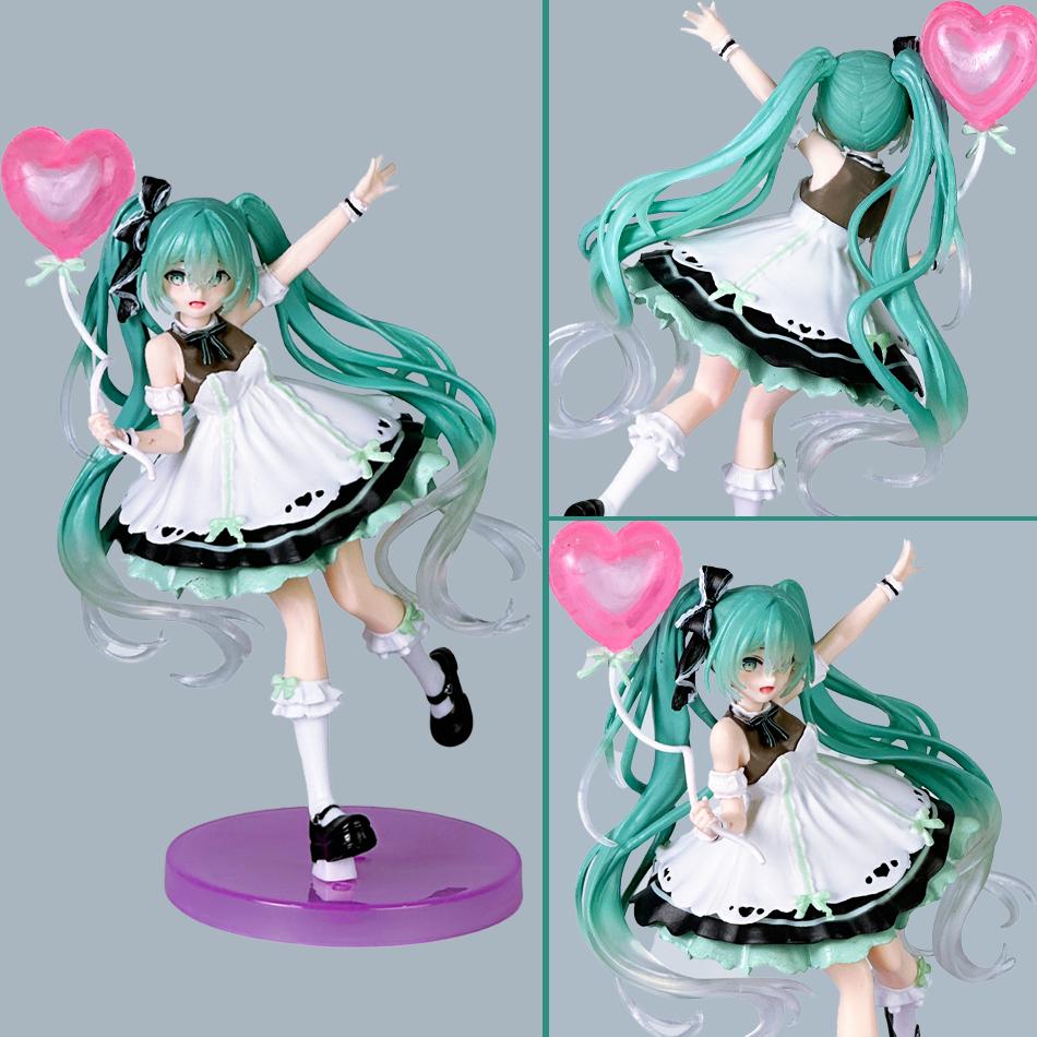 New 18CM Anime Hatsune Miku Birthday Party Styling Figure Anime Peripheral Collectible Models Decoration