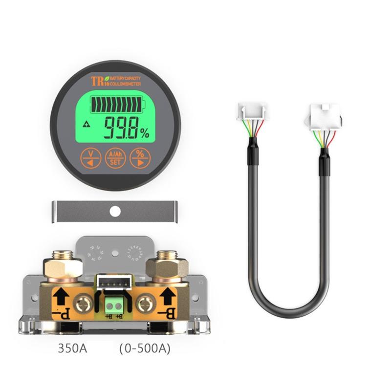 TR16 8-80V Waterproof Battery Capacity Tester Voltage Current LCD Display with Memory Function Battery Capacity Tester