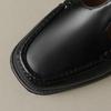 Fashion Women's New Spring and Autumn Square Head Retro Middle Heel Large Metal Belt Buckle Mary Jane Single Shoes