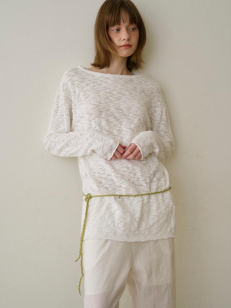 TINKNIT Button Slub Knit_Ivory