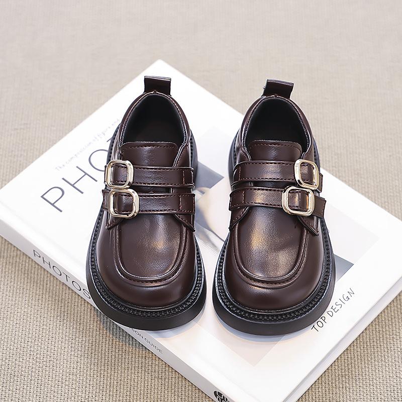 Girls' leather shoes 2025 spring and autumn new soft-soled princess shoes children's British style loafers girls performance shoes tide