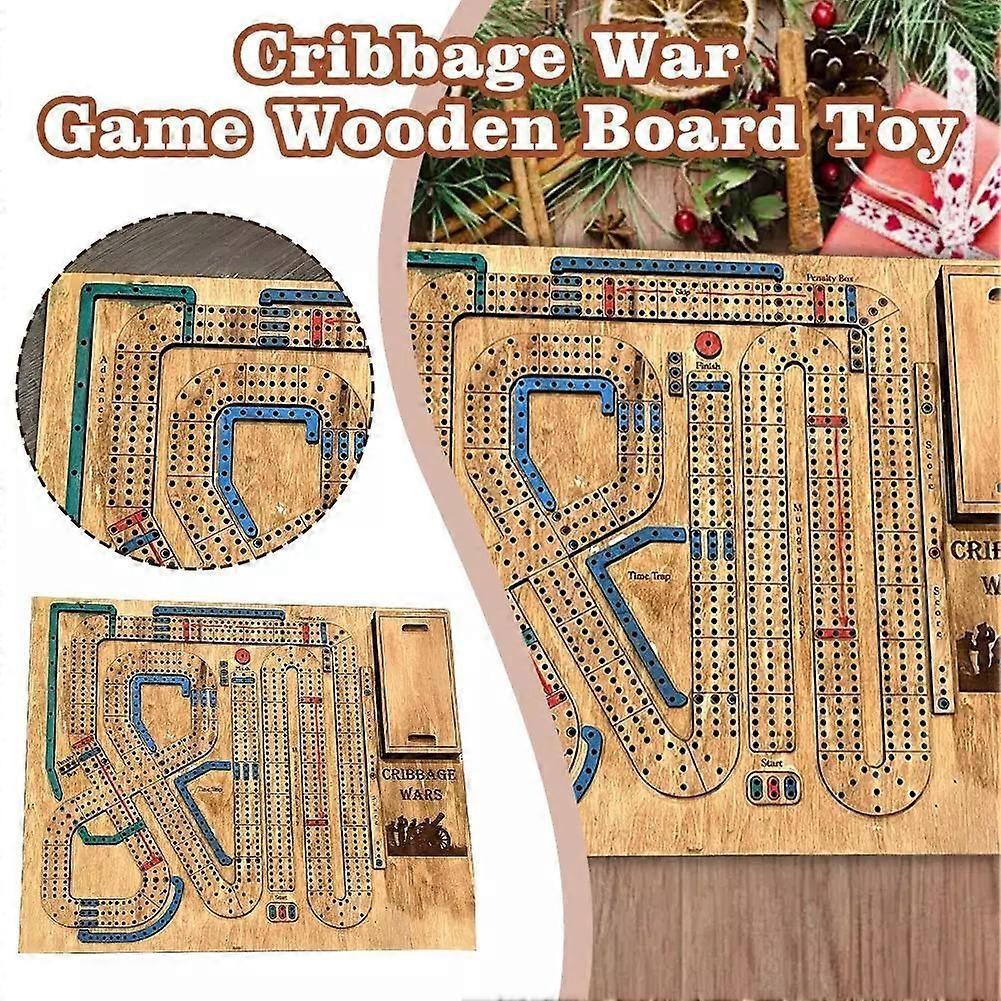 Cribbage Wars Board Game,2024new Wooden Cribbage Board Game Set