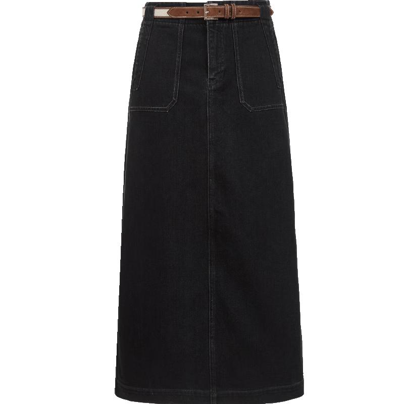 ONLY Women s Retro Washed High-Waist A-Line Denim Skirt S