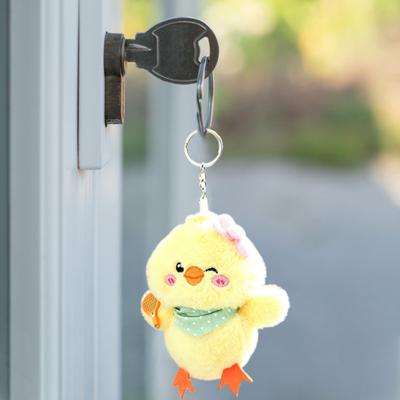 Portachiavi Peluche Pulcino Giallo Morbido Peluche Animale Ciondolo Carino Soffice Fascino per Borsa Zaino Regalo Adorabile per Amanti degli Animali