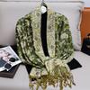 Modischer Herbst Bunter Kaschmir Schal Tuch für Damen Pashmina Blumen Muster Wickeltuch Damen Dicke Decke Weich Bufanda Halstuch