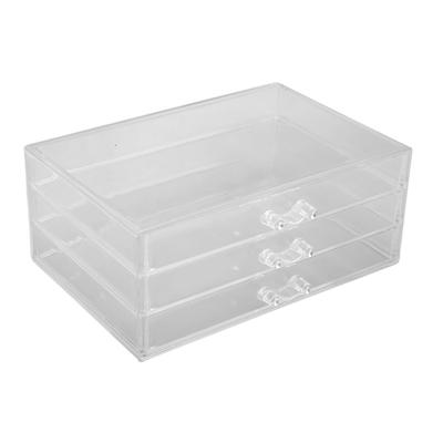 Earring Storage Box Rustproof Clear Acrylic Jewelry Storage Box with 3 Drawers for Jewelry