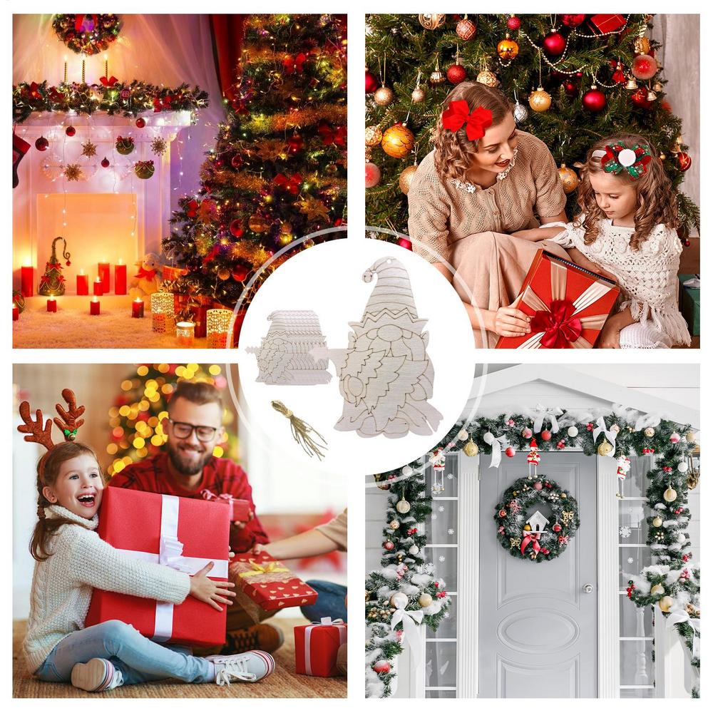 Unfinished Wooden Gnome 10pcs Unfinished Gnome Wooden Cutouts With Lines Blank Wooden Craft Kits For Kids Patriotic Tree