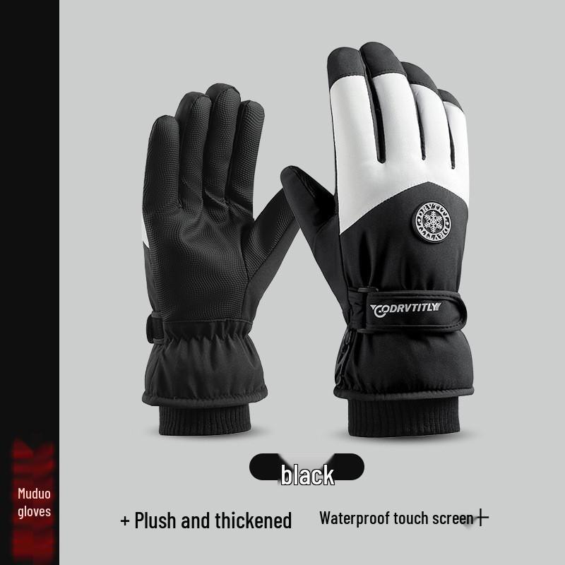 Unisex Winter Ski Warm Gloves: Touch Screen, Windproof, Velvet-Lined, Perfect for Cycling and Outdoor Activities