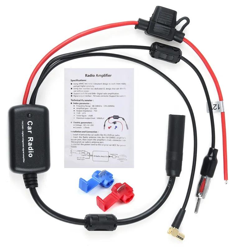 Universal DAB+/ FM Car Antenna Aerial Splitter Cable Digital Radio + Amplifier