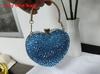 Acrylic Heart Shaped Mini Handbag With Rhinestones And Chain For Evening Wear