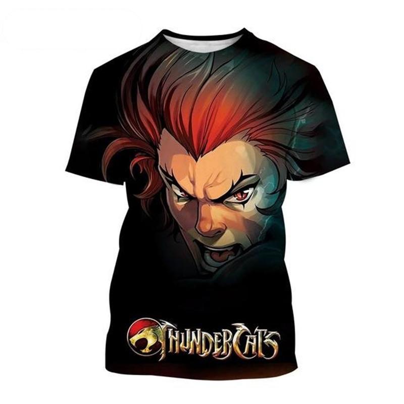 Camisetas de anime Thundercats con estampado 3D para hombre y mujer, camisetas de manga corta de gran tamaño con cuello redondo a la moda, camisetas para niños, ropa para hombre