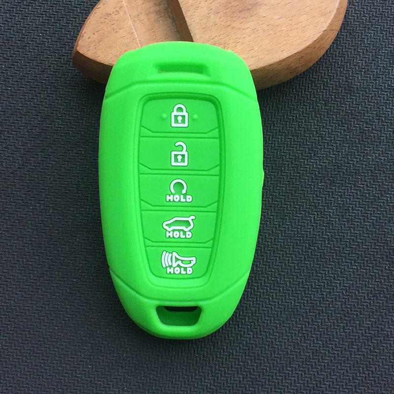 Silicone Car Key Cover Case For Hyundai Palisade 2021 Ix35 Tucson Accent Santa Fe Solaris ELANTRA Azera 5button Key accessories