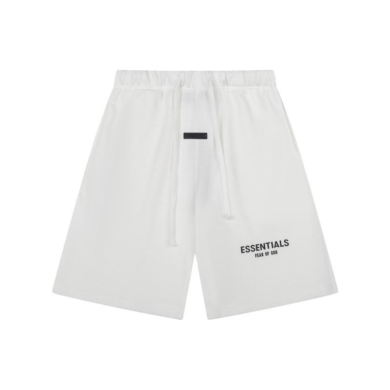 Fear of God Essentials Siliconen Letterprint Sweatshorts Unisex Oversized Katoen Trekkoord Elastische Taille Casual Streetwear Sportshorts S