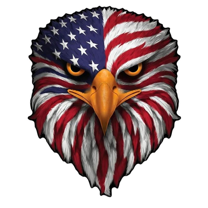 Strong Reflective Patriotic Bird & Flag Sticker Eye Catching Vehicle Sticker for Auto Laptop Coolers Bottle Gift