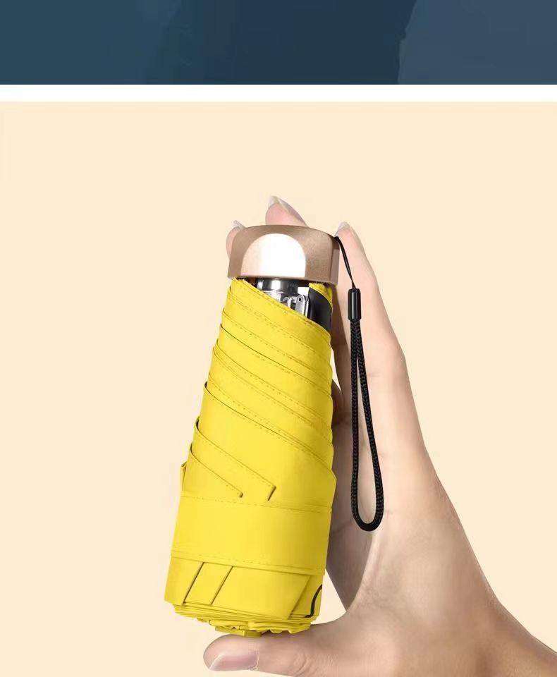 Ultraleichter Kompakter Fünffach Faltbarer Mini-Regenschirm: Tragbarer, leichter Sonnenschirm im Taschenformat