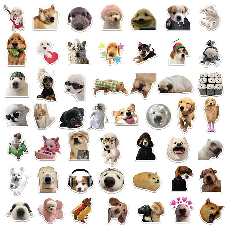 50PCS Cute Dog Stickers Funny Humorous Dog Stickers Waterproof Vinyl Decals for Laptop Water Bottle Phone Luggage Snowboard
