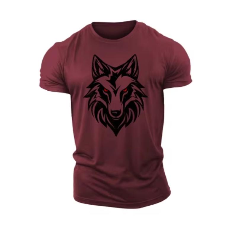 Funny 3D Wolf Pattern T Shirt For Men Summer Trend Sports Fitness Tee Fashion Oversized T-shirts Casual O-neck Short Sleeve Tops