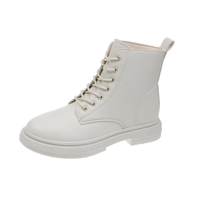 

мода Модные мягкие ботинки женские ботильоны женские осенне-зимние с круглым носком на шнуровке удобная обувь женские короткие ботинки на платформе 40 белый