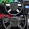 For Dodge Challenger LHD Carbon Fiber Steering Wheel Button Cover Trim  08-2010