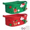 Cotton Basket Christmas Woven Storage Basket with Handles Organizer Bin for Home Kitchen Entryway Bedroom Bathroom Playroom