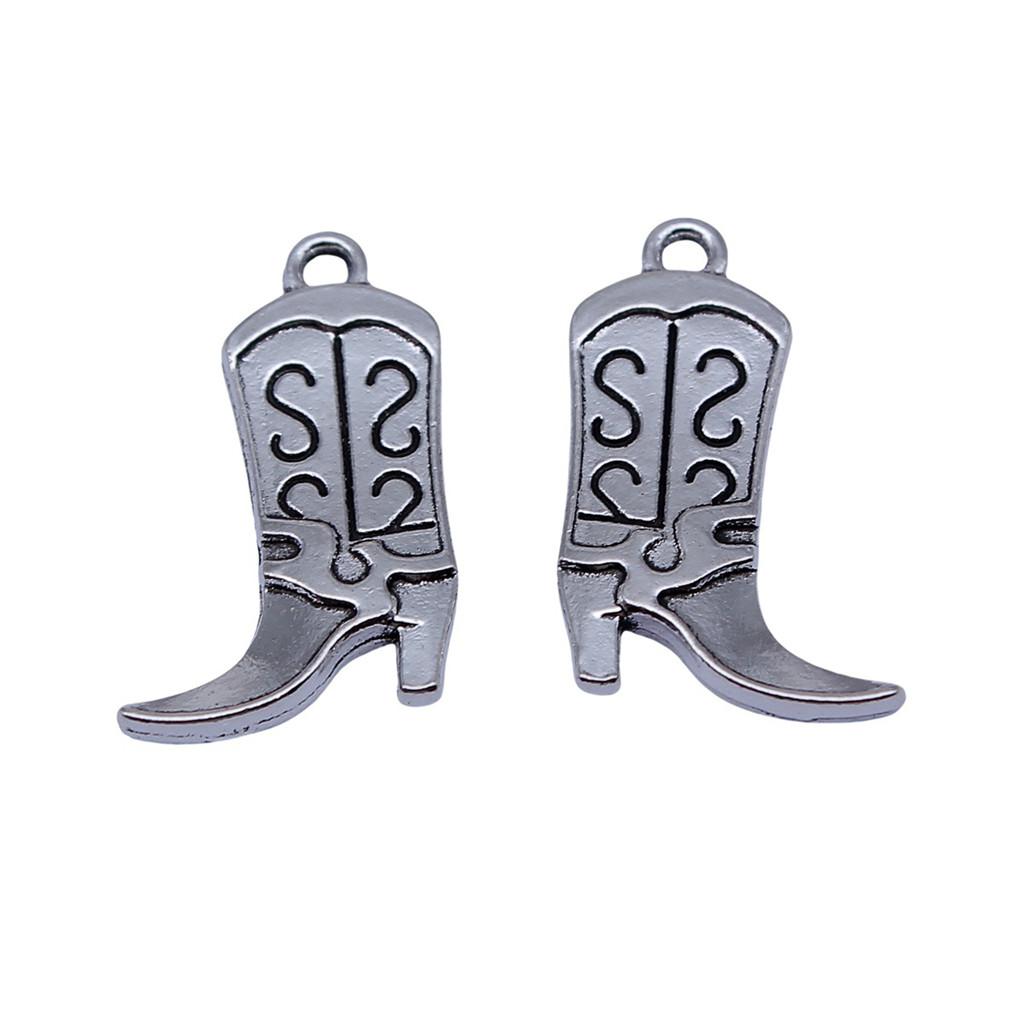 Cowboy Boot Charms Multi Color Alloy Pendants For Western Themed DIY Jewelry