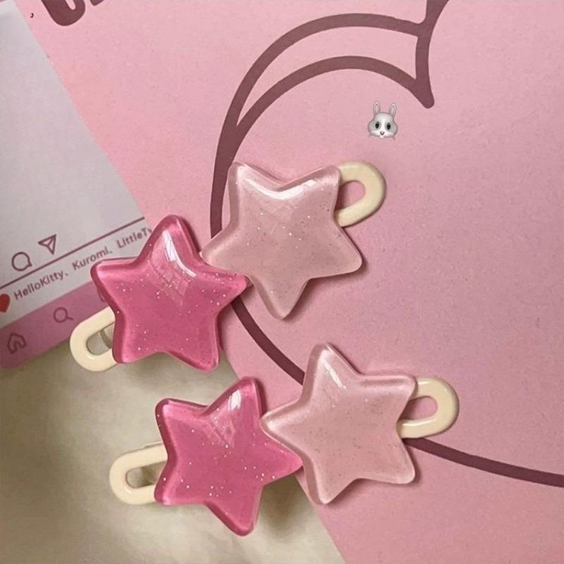 Jelly Color Star Hair Clip Are Versatile Gentle Simple Sweet Cute Hairpins Fashionable Hair Accessories