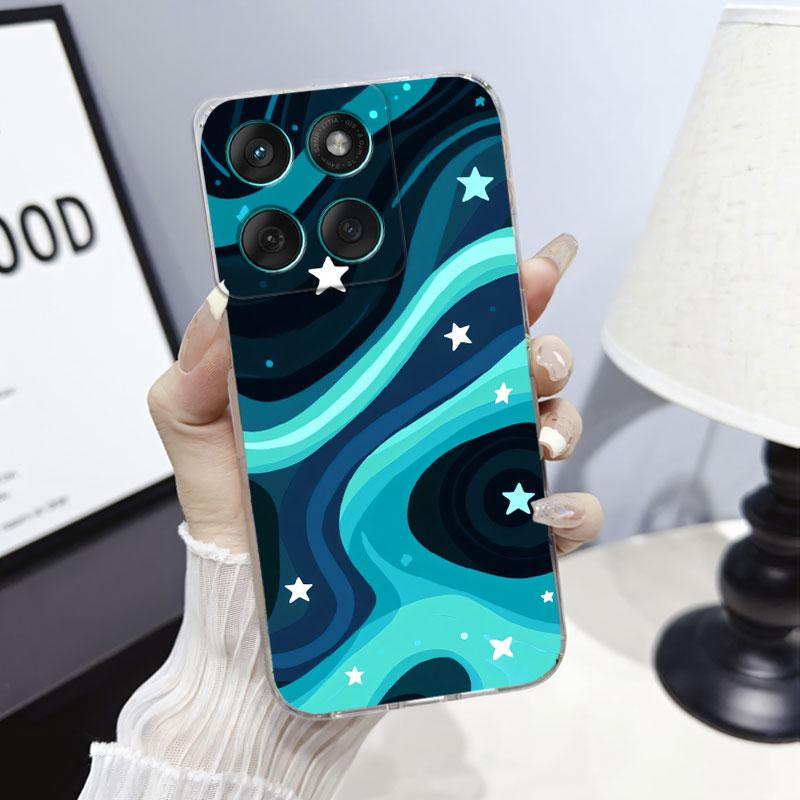 Phone Case For Moto Edge 60 Fusion Case Protect Cover For Motorola Moto Edge 60 Marble Butterfly Print Clear Soft Silicone Funda