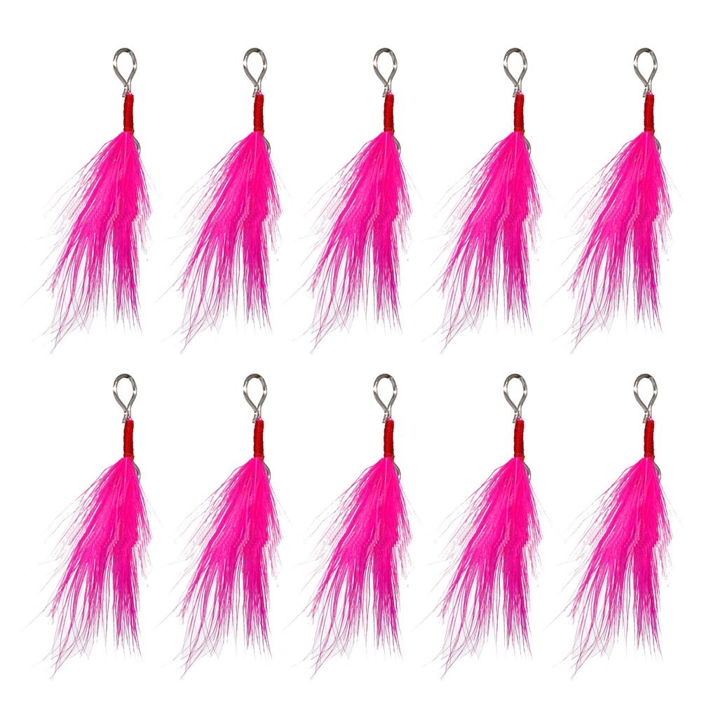 10Pcs Detachable Fishing Spoon Bait Lure Feather Fishing Equipment Feather Lure Pendant Saltwater Fishing Accessories