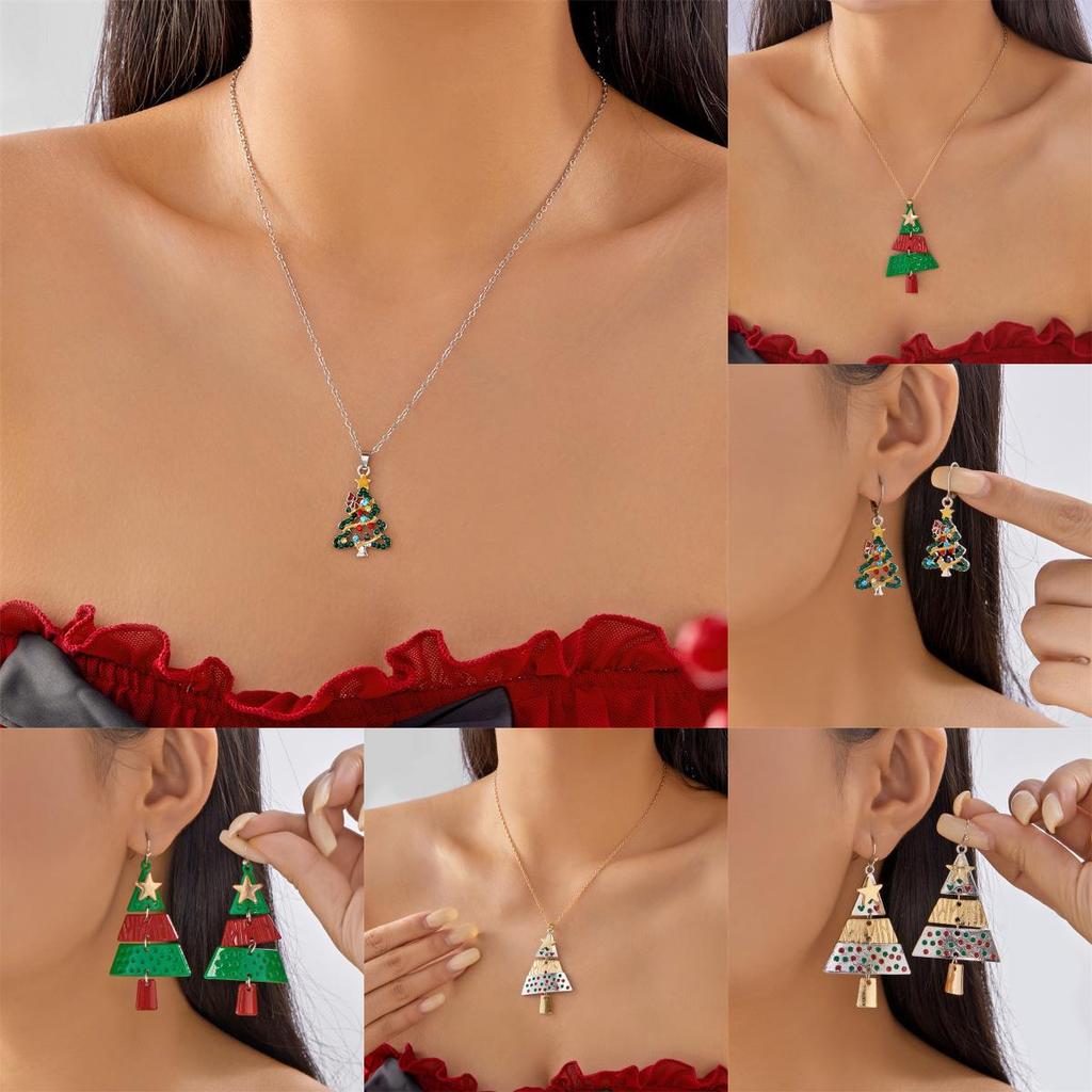Christmas Tree Pendant Necklace With Zinc Alloy And Lockchain For Holiday Festive Wear