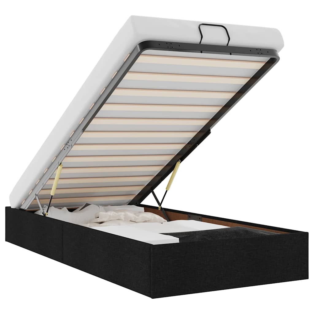 Ottoman Bed without Mattress Black 90x190 cm Fabric