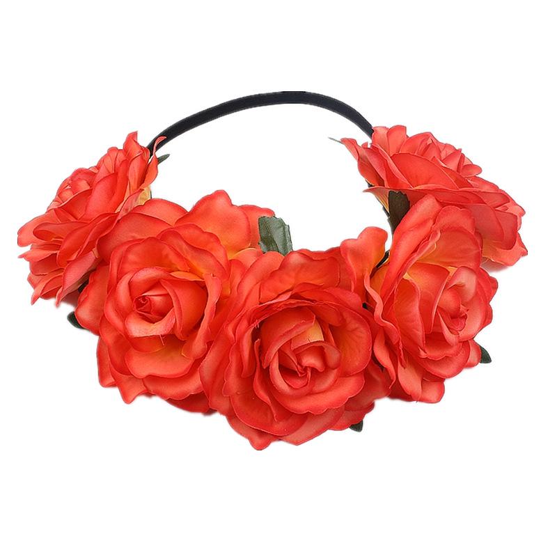 Halloween Rose Hair Band Hair Hoop Cosplay Costume Party Flannel Flowers Crown Headband Festival Hair Garland Wedding