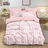 3pcs Pink Bow D-Printed Coreless Duvet Cover Set, Multi Size Bedroom Bedding Decoration, Comfortable And Machine Washable