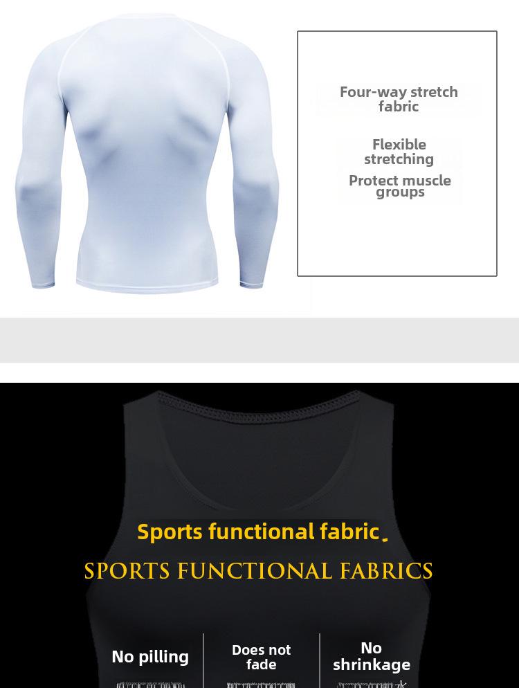 Men's Elastic Quick-Dry Long Sleeve for Autumn/Winter Training, Cycling, and Running