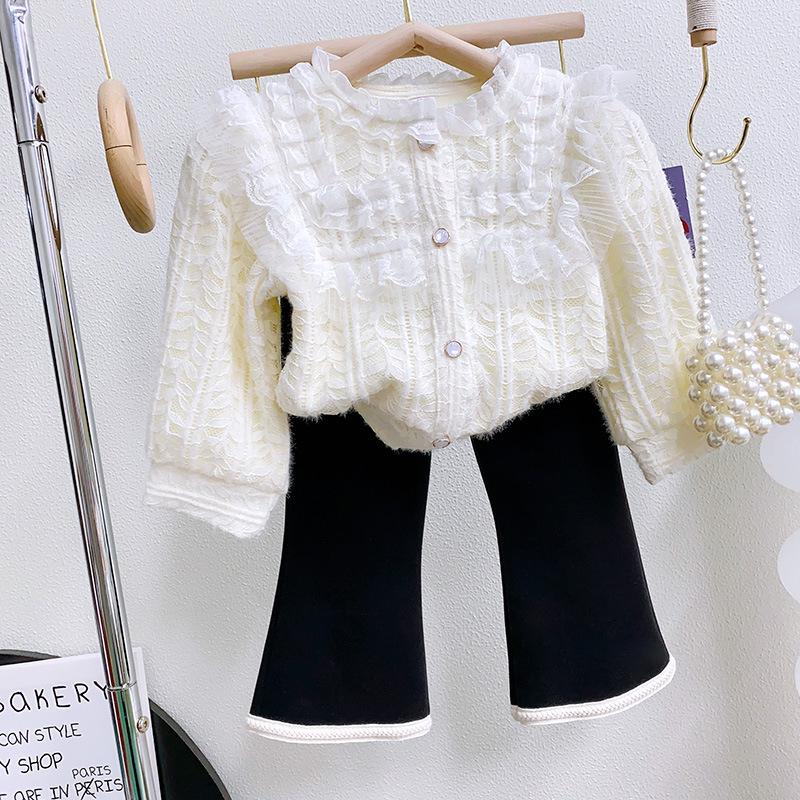 New Style Fleece-Lined Winter Leggings for Girls - Warm, Casual Long Pants WE576