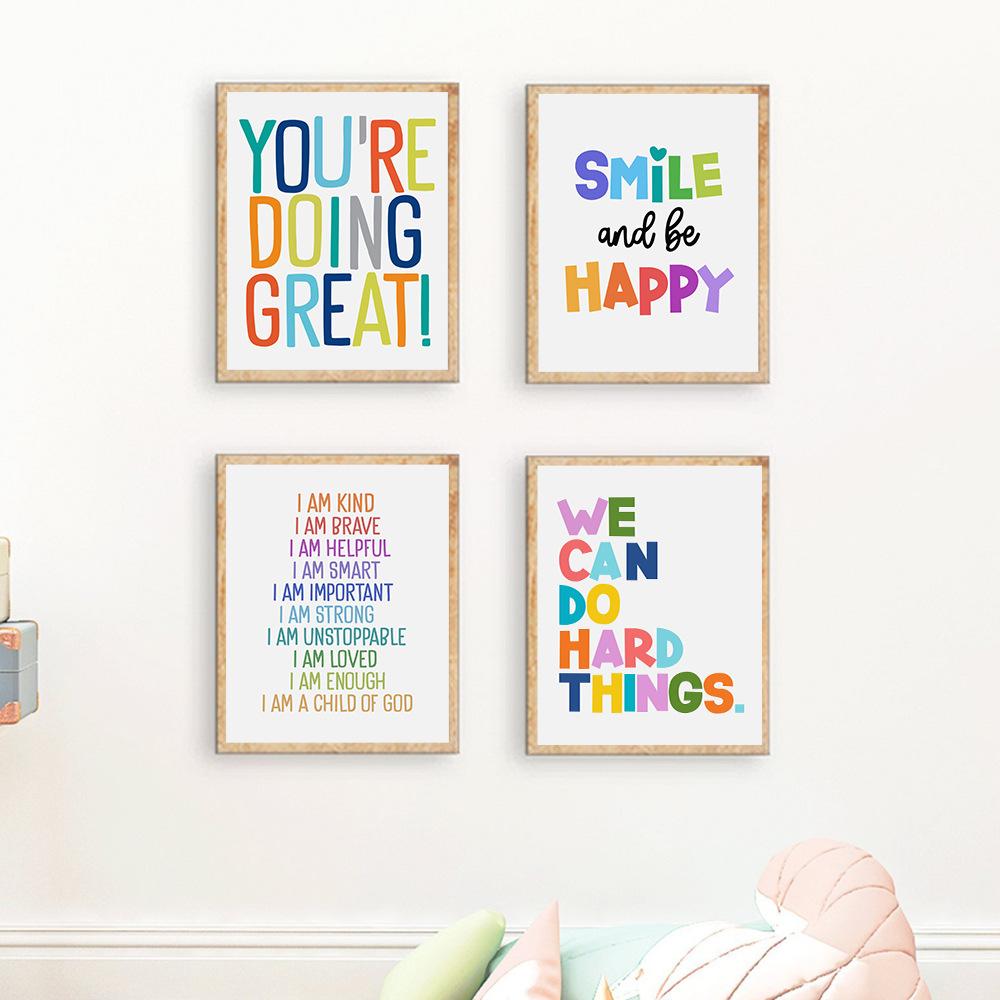 Дети Положительные Утверждения Художественные Печати Вдохновляющий Плакат Цитаты — фото 3