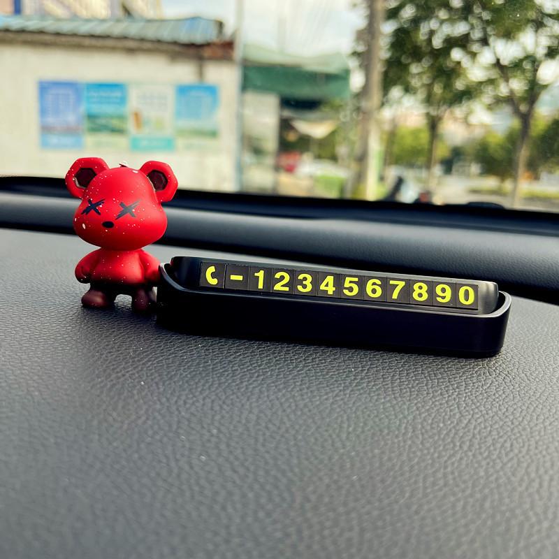 Violent Polychrome Bear Car Phone Number Plate Decorative Cartoon Ornament Car