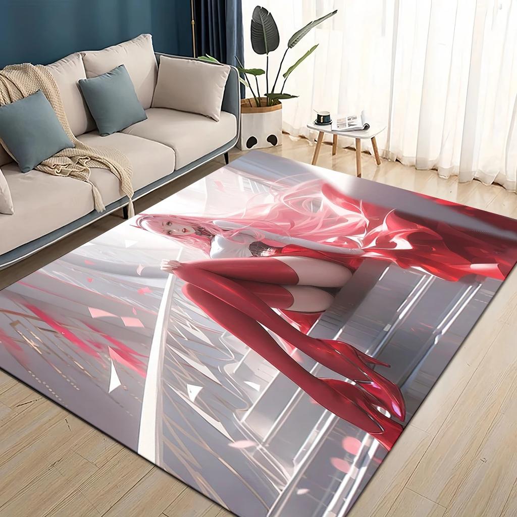 27 Style Cartoon Zero Two DARLING in The FRANXX Carpet Rug for Living Room Bedroom Home Sofa Decoration,Kids Non-slip Floor Mat