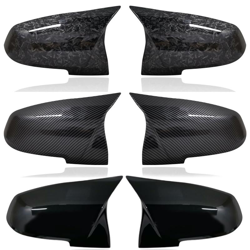 2 Pieces Rearview Mirror Cover Cap Carbon Black for BMW Series 1 2 3 4 X M 220i 328i 420i F20 F21 F22 F23 F30 F32 F33 F36 X1