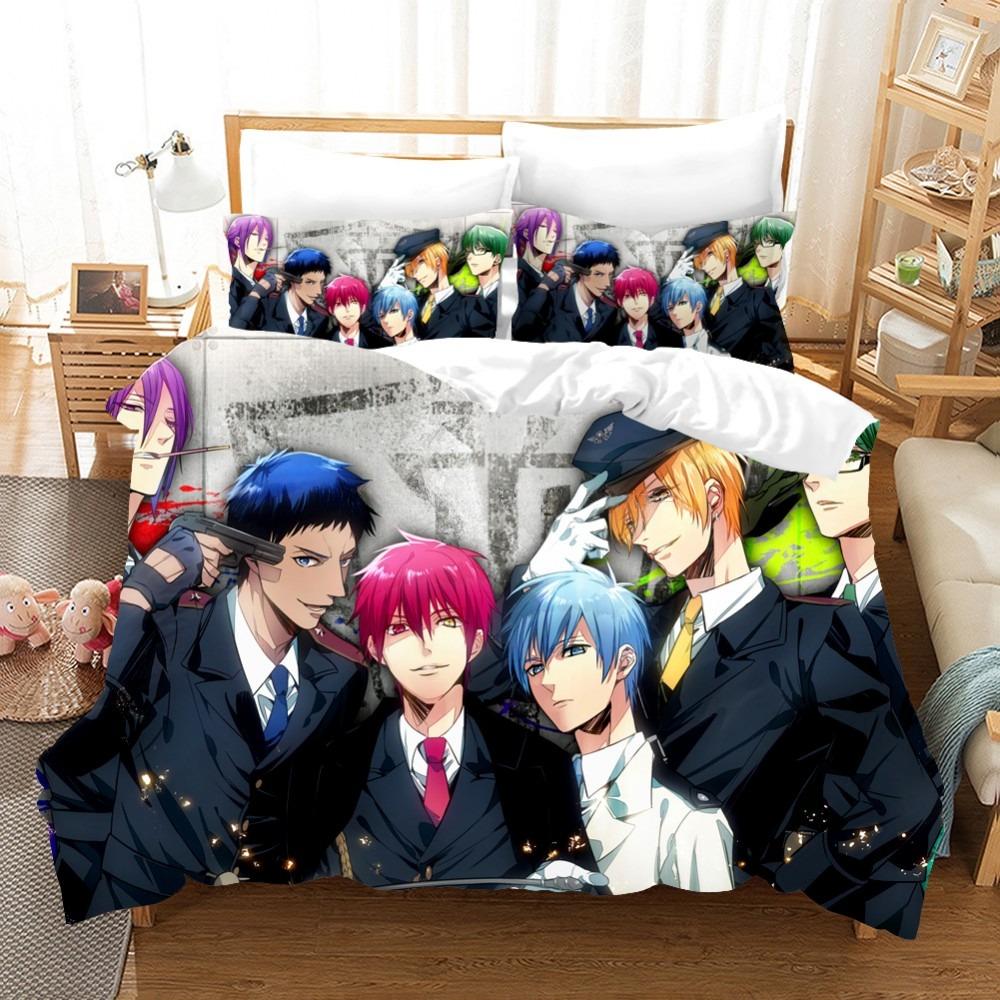 Anime KurokoS Basketball Kuroko Tetsuya Bedding Collection With Bed Linen Cartoon Duvet Cover Collection Pillowcase Twin Size For Boys Bedclothes
