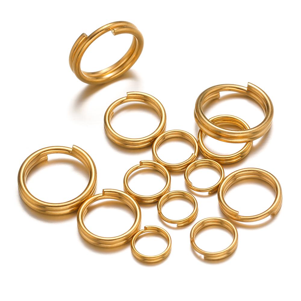 50-100pcs Stainless Steel 5-10mm Open Jump Rings Double Loops Gold Color Split Rings Connectors for DIY Jewelry Making Supplies
