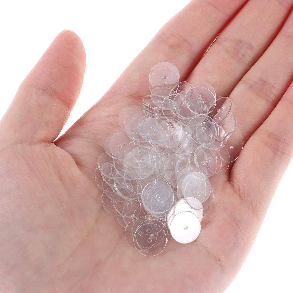 100 Stück Wiederverwendbare Kunststoff Stabilisierungs-Ohrringe 10mm Kunststoffscheiben-Pad Klare Scheiben-Pads Ohrringe Basteln