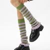Hot Girl Style Y2K Spring Autumn Women's Striped Slouch Socks Leg Warmers for Leather Shoes Knitted Chunky Thread Calf Socks