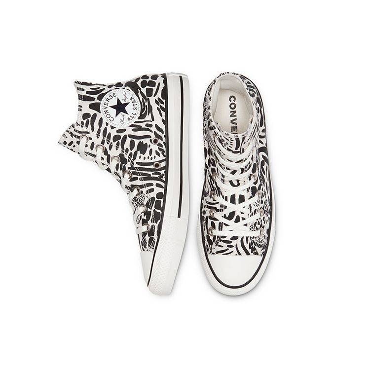 Converse Chuck Taylor All Star Hi Comfortable High-Top Canvas Shoes Unisex Sneakers Black White 571080C