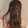 Quaste Rose Haarstab Schritt Schütteln U-Form Haarnadel Schmuck Blume Haarspange Party